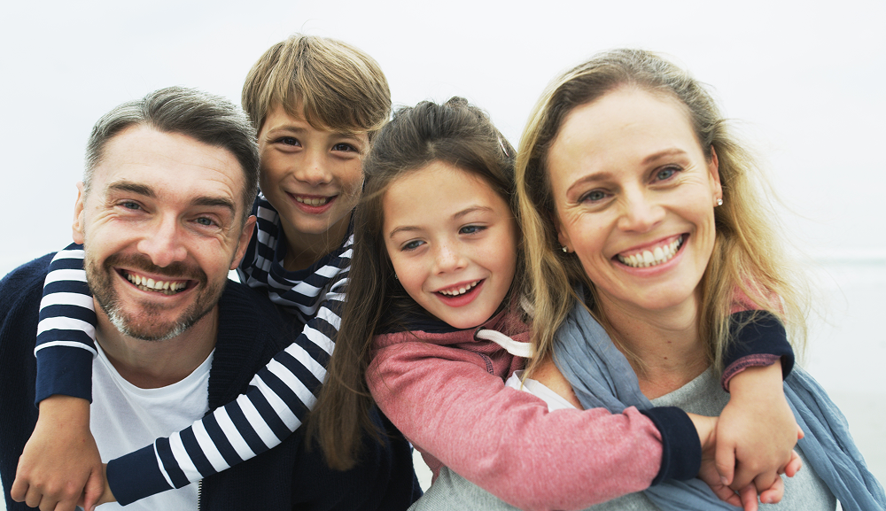 Family holding onto each other